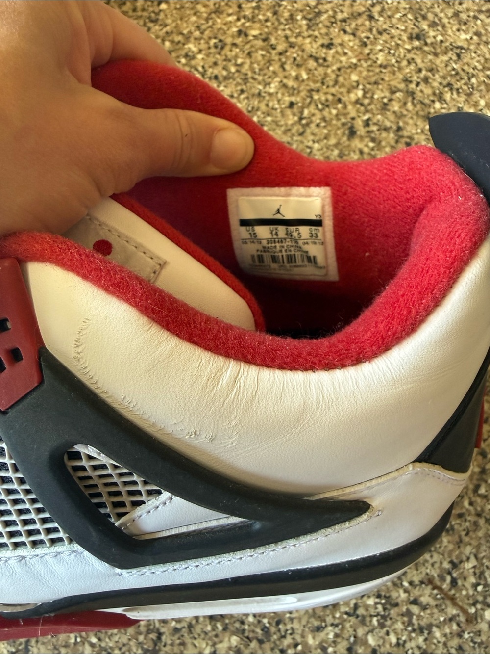Jordan Men's White and Red Sneakers - Picture 3 of 4